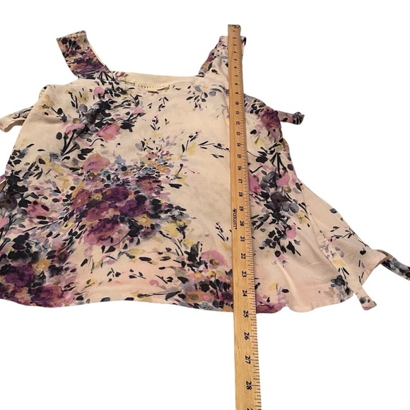 Love Stitch floral print top -wide straps-Side Ties-Size Small-Square neckline - Picture 6 of 9